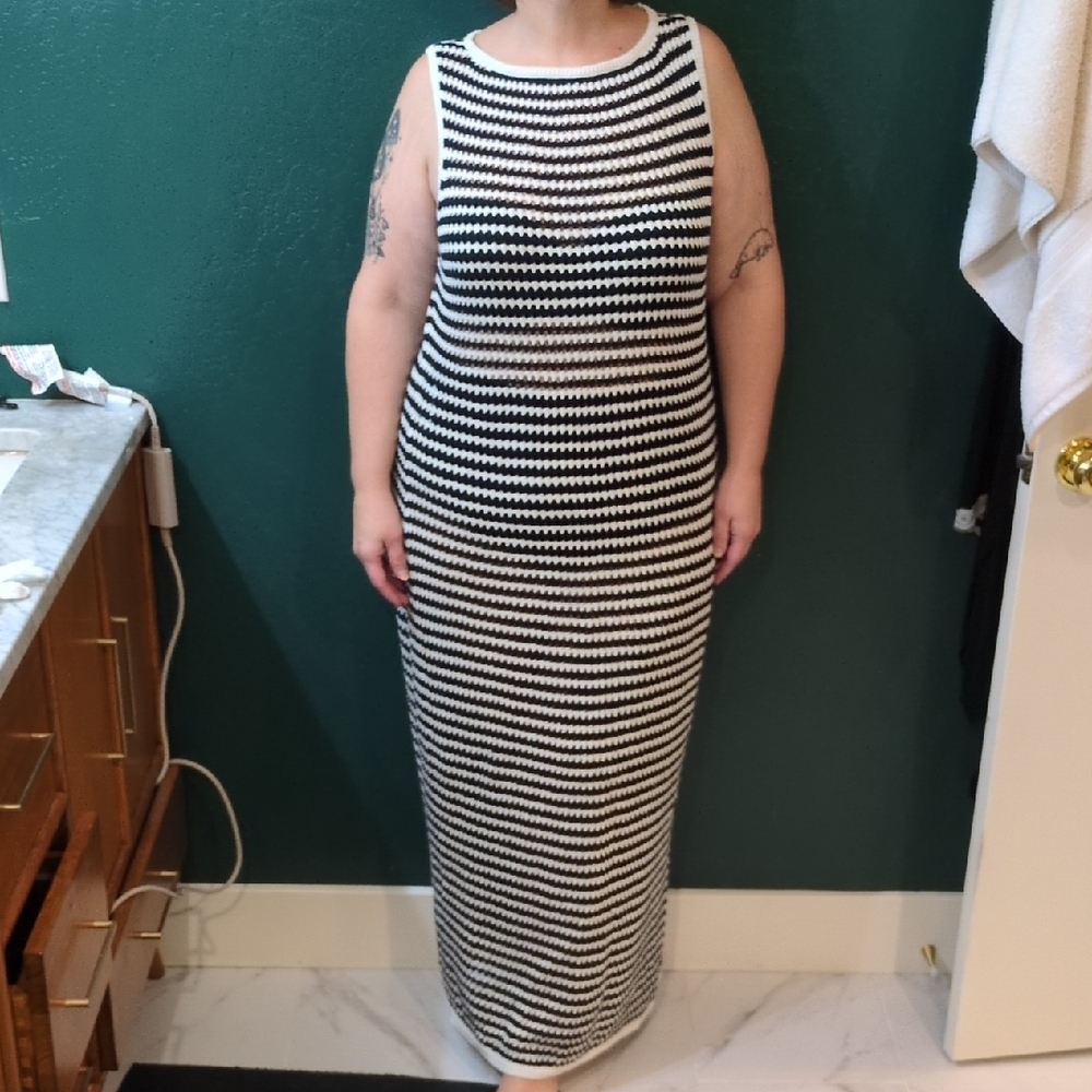 Striped Maxi Swimsuit Cover Up